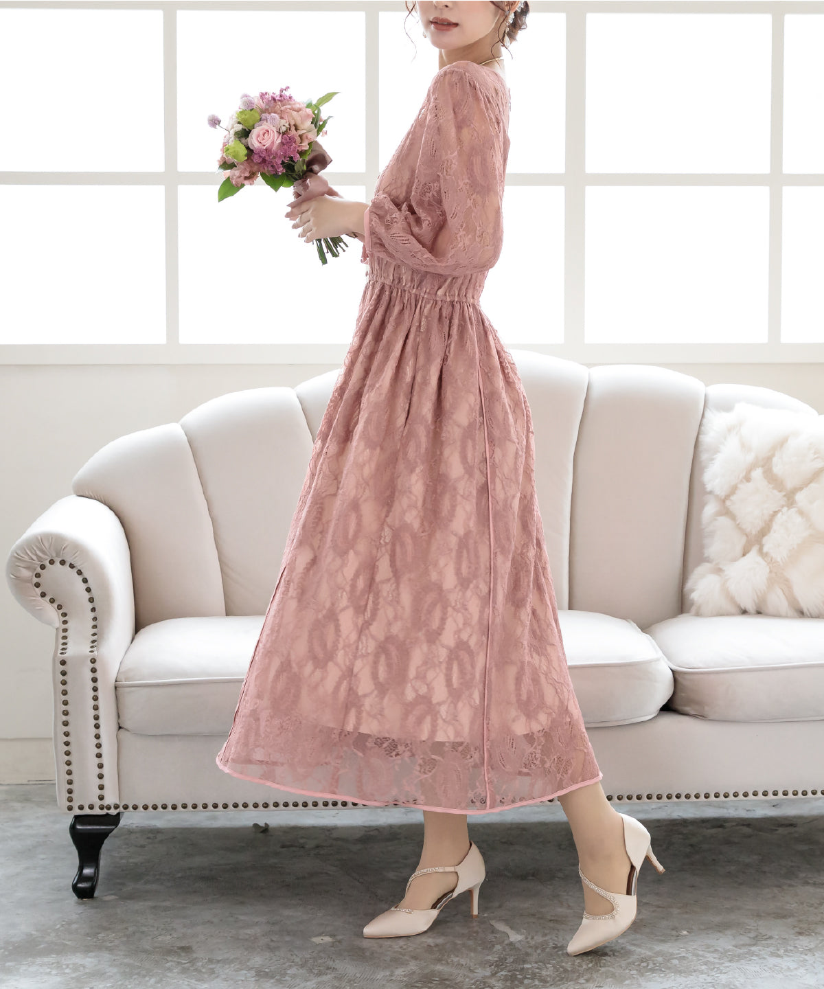 M ～ 4L 】かわいい プラスサイズ パーティードレス 大きいサイズ 結婚  