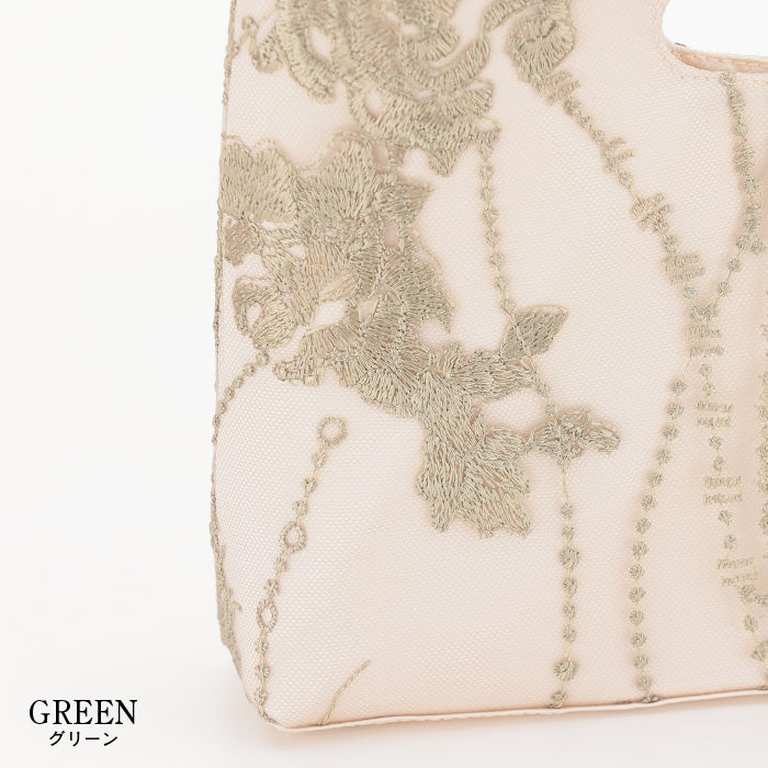 刺繍レースハンドバッグ 101056