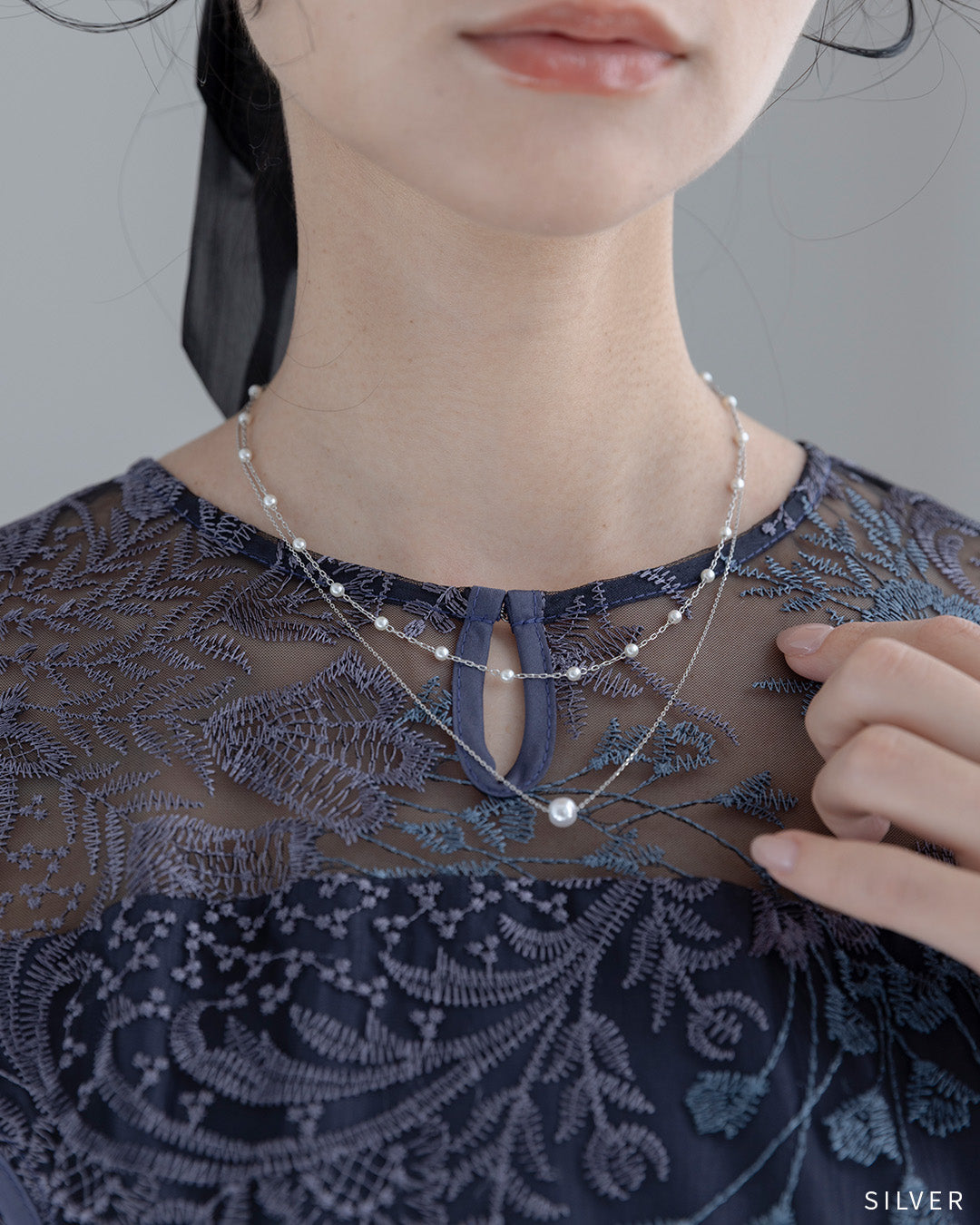 2連パールネックレス 10195