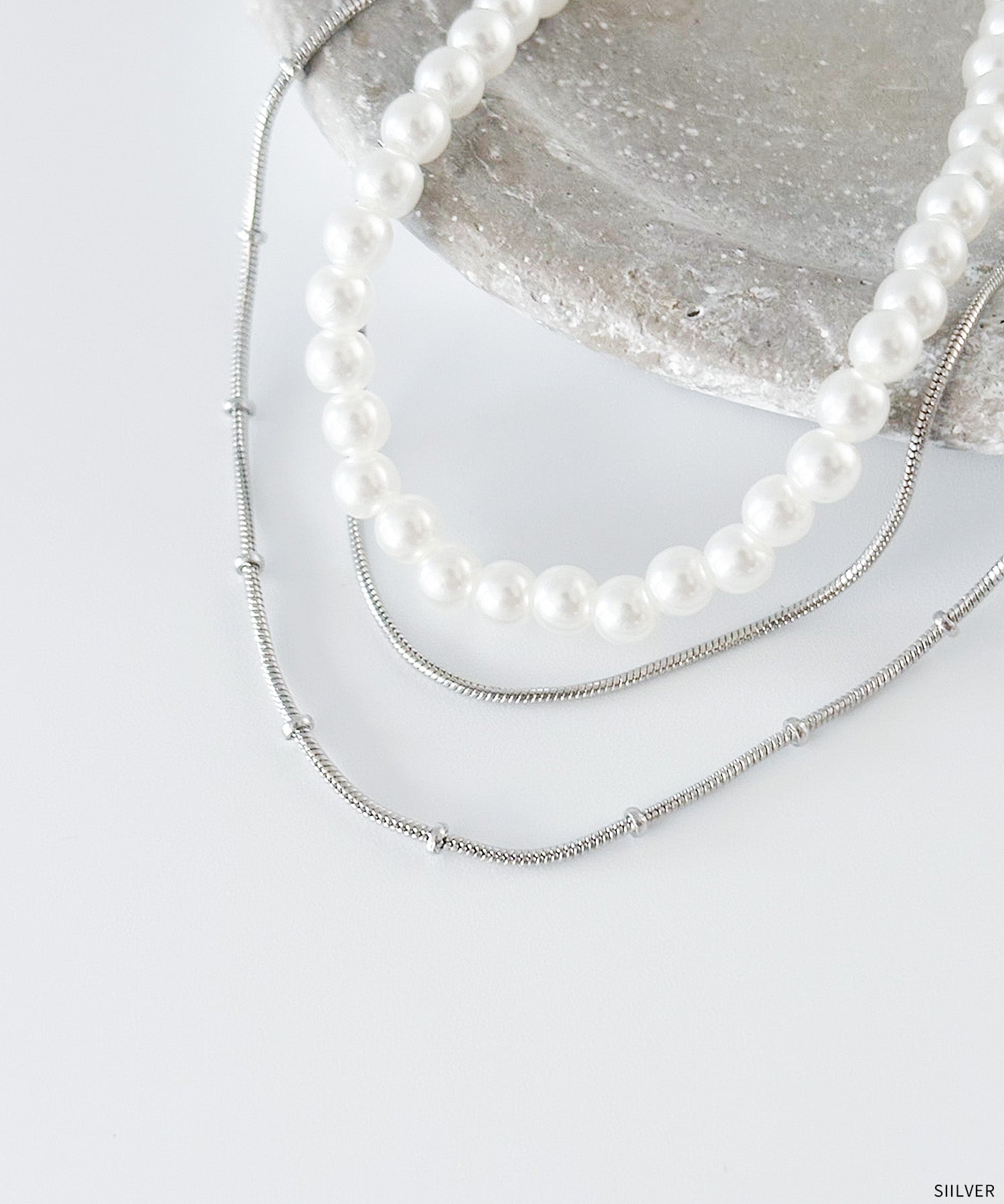 3本セットネックレス パール チェーン 10196