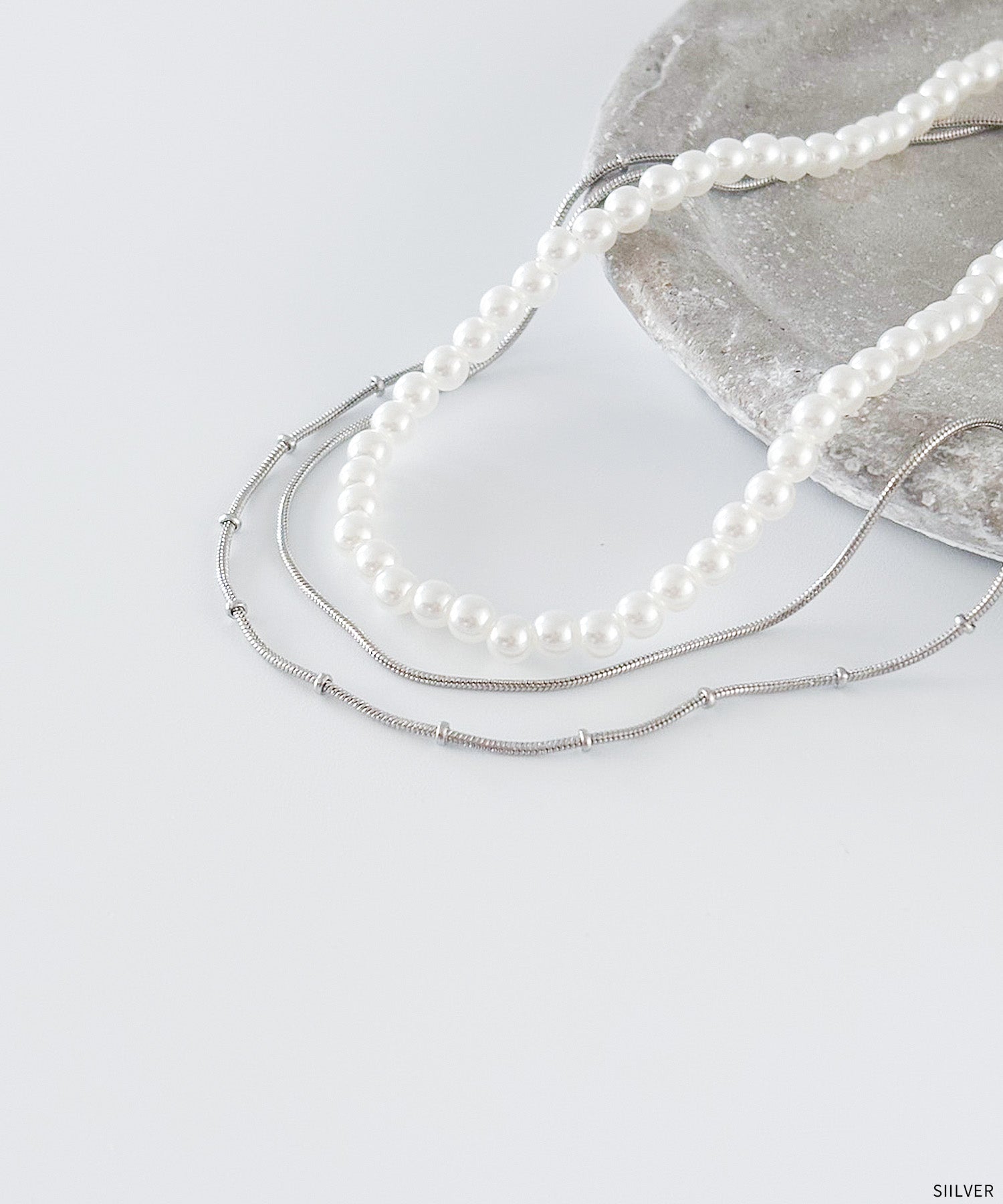 3本セットネックレス パール チェーン 10196