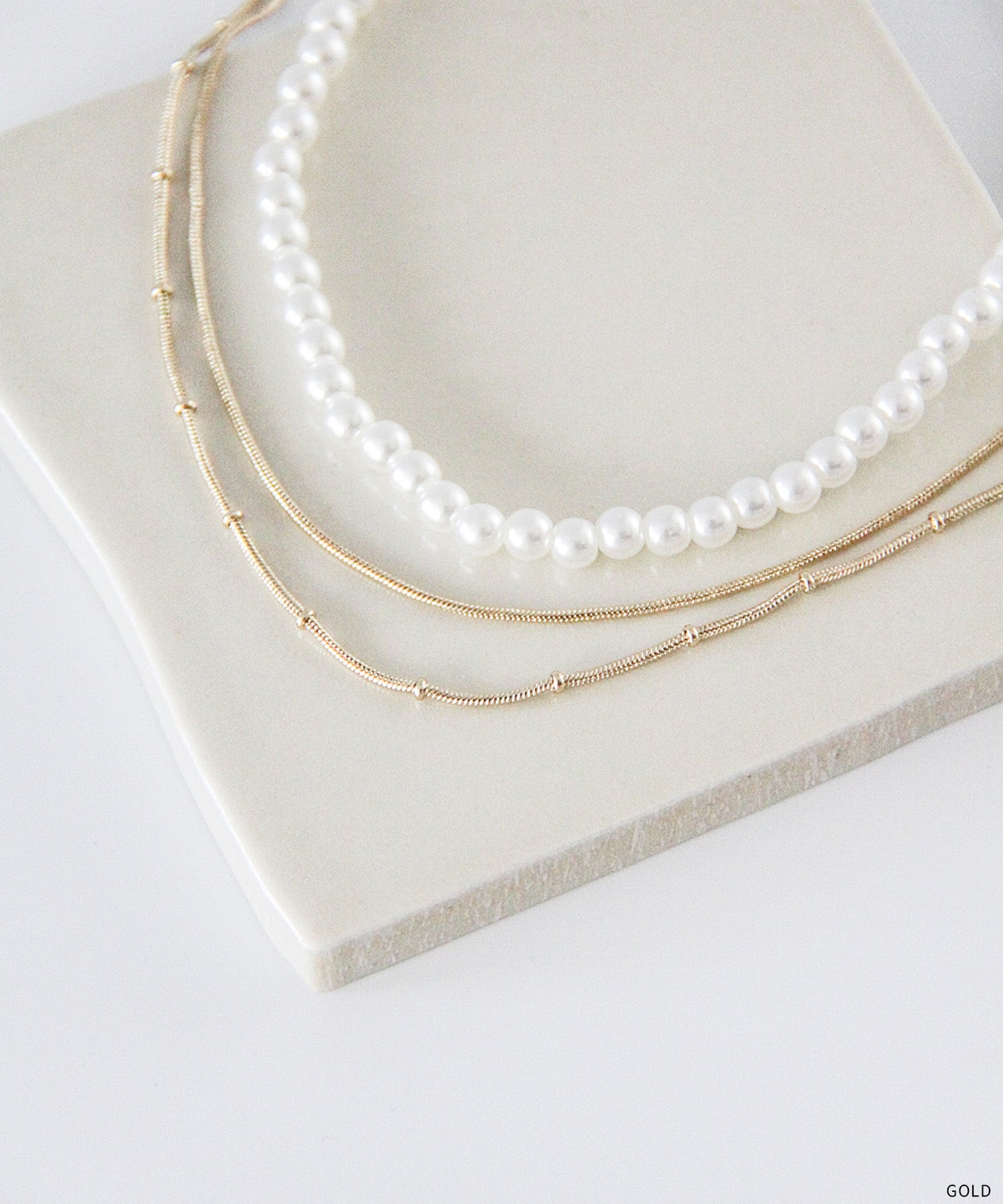 3本セットネックレス パール チェーン 10196