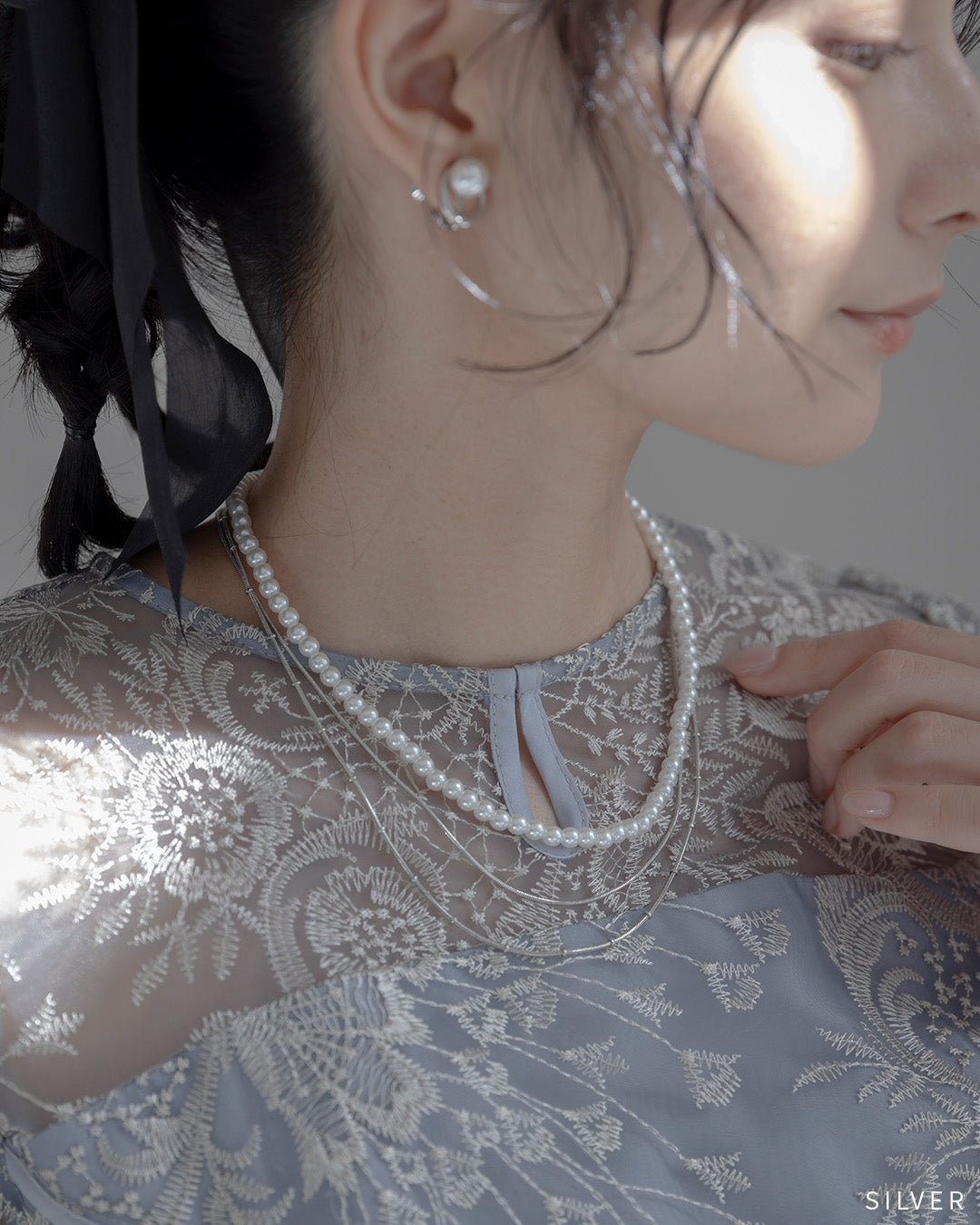 3本セットネックレス パール チェーン 10196