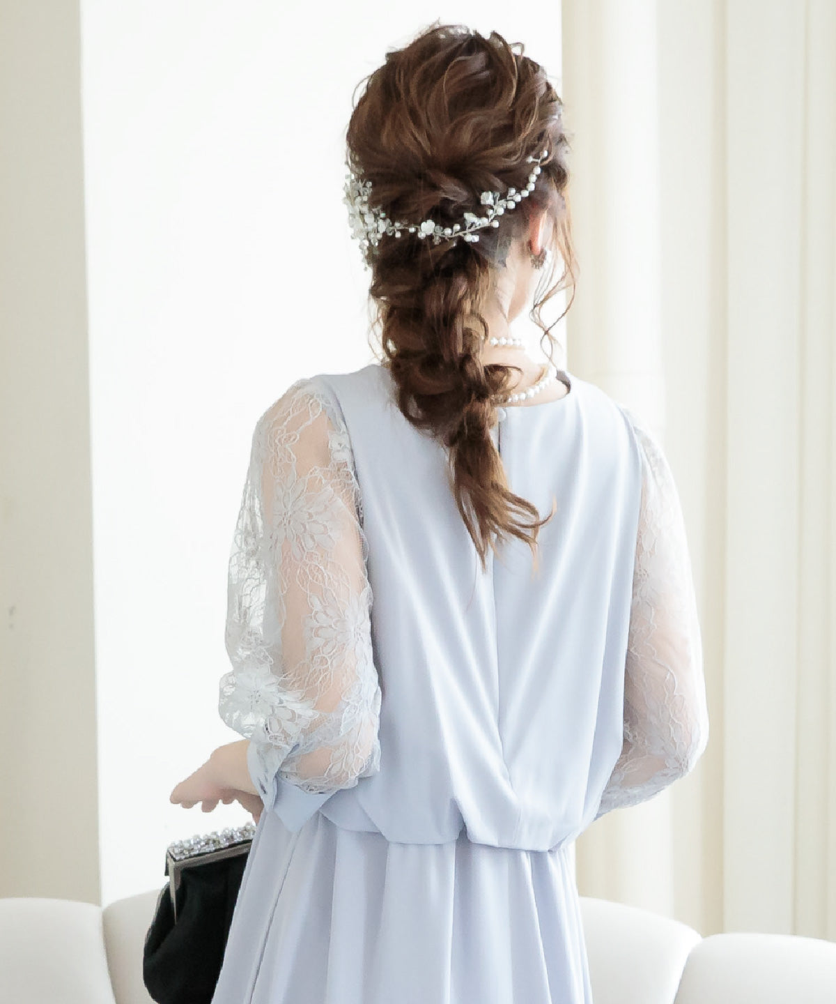 結婚式 ワンピース 二次会 お呼ばれドレス おしゃれ 袖あり ドレス 袖付き レース 謝恩会 卒業式 妊婦 マタニティドレス ポケット付き