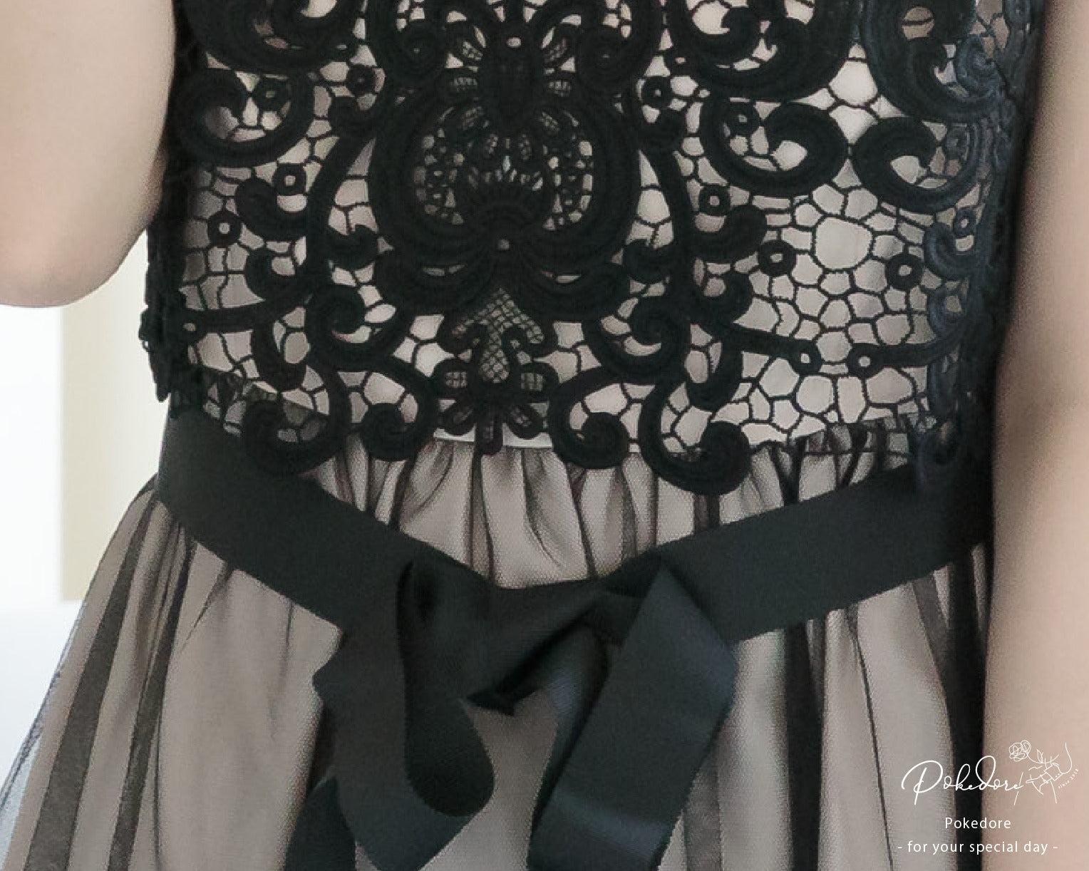 シアー切替えレースワンピース 105017ラベンダー