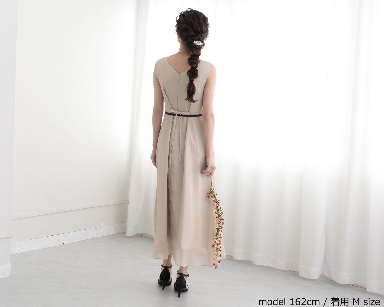 【S~4L】レースボレロ付き2WAYドレス 105027ダスティピンク