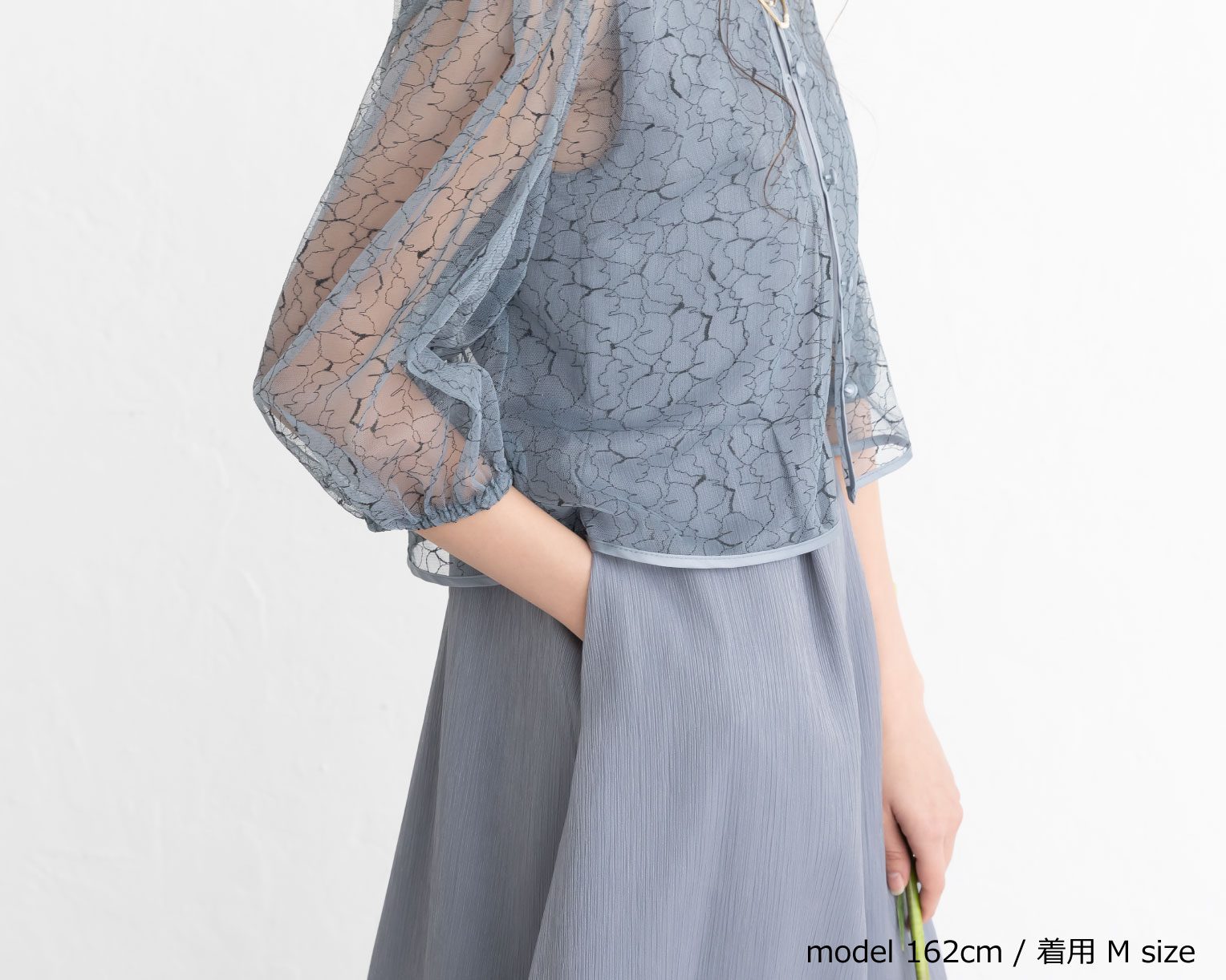 【S~4L】レースボレロ付き2WAYドレス 105027ダスティピンク