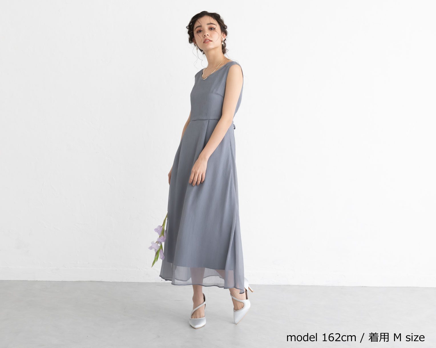 【S~4L】レースボレロ付き2WAYドレス 105027ダスティピンク
