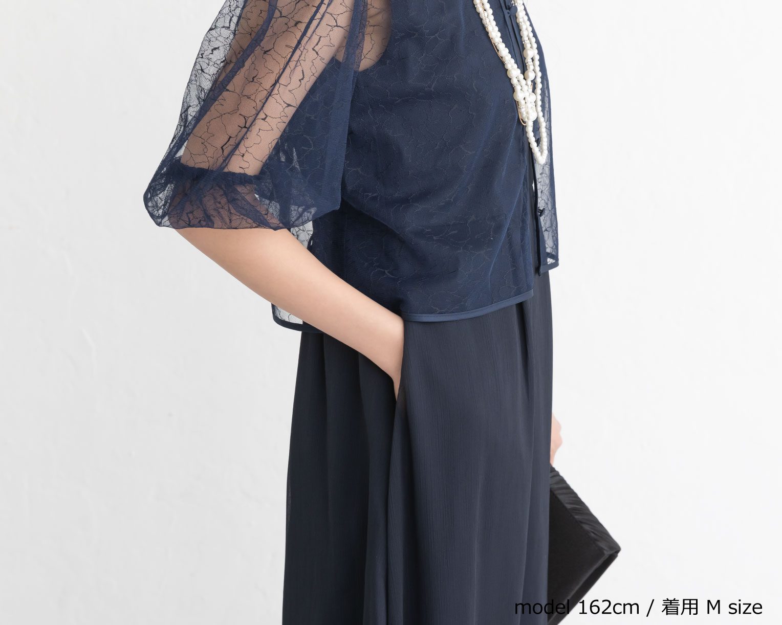 【S~4L】レースボレロ付き2WAYドレス 105027ダスティピンク