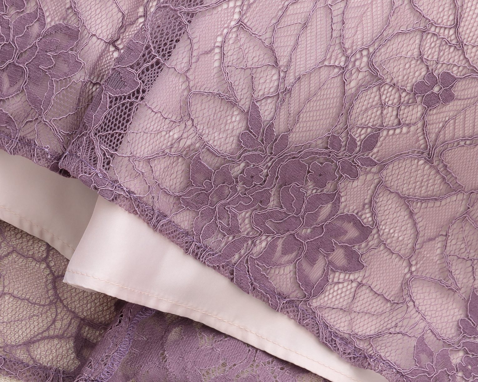 【S~4L】バックリボンシャーリングレース2WAYドレス 105029パープル