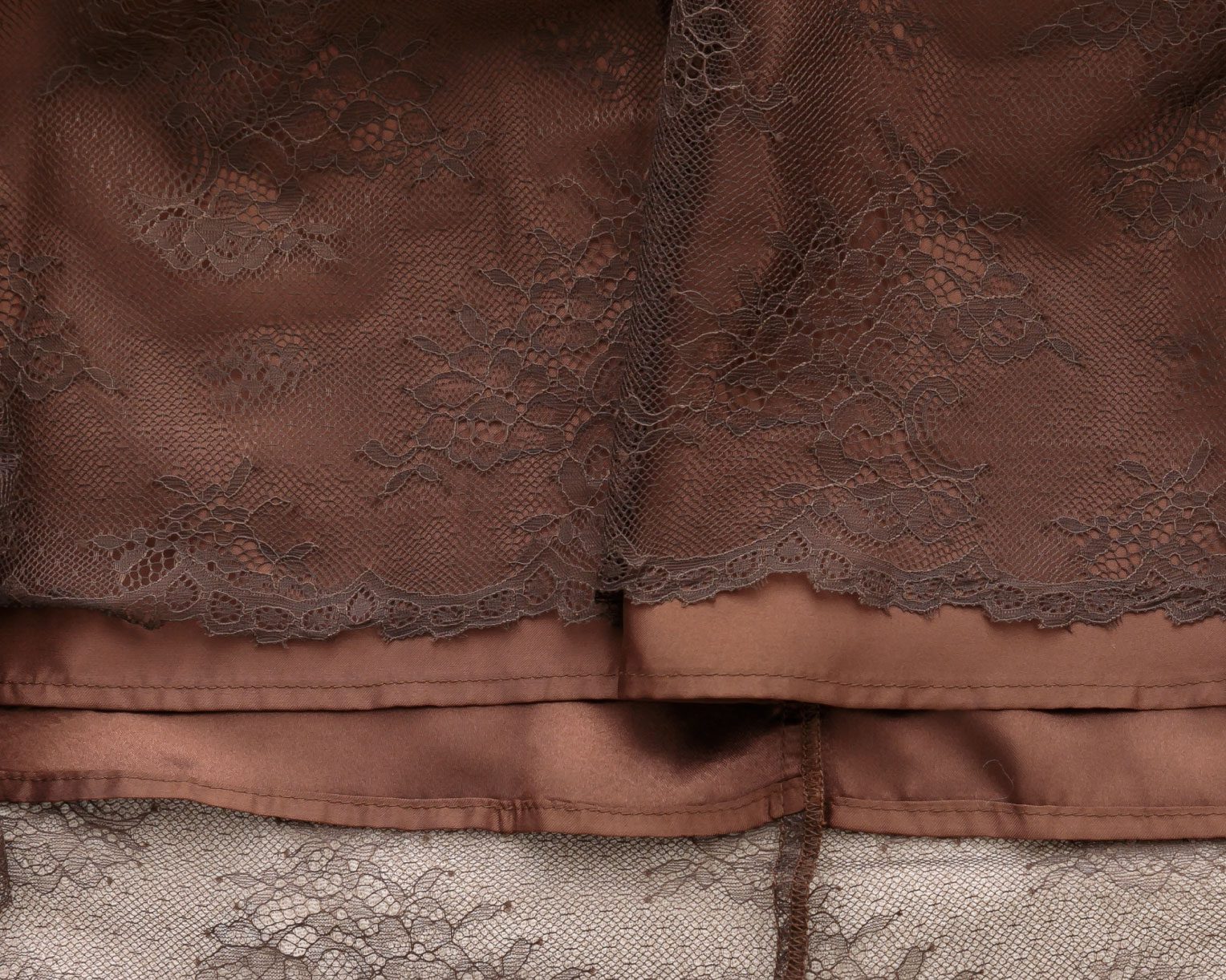 【S~4L】襟付き総レース2WAYドレス 105030ブラウン