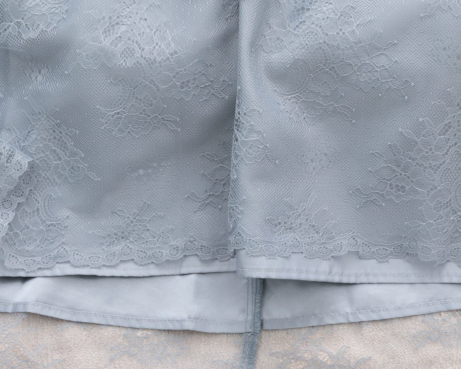 【S~4L】襟付き総レース2WAYドレス 105030ブラウン