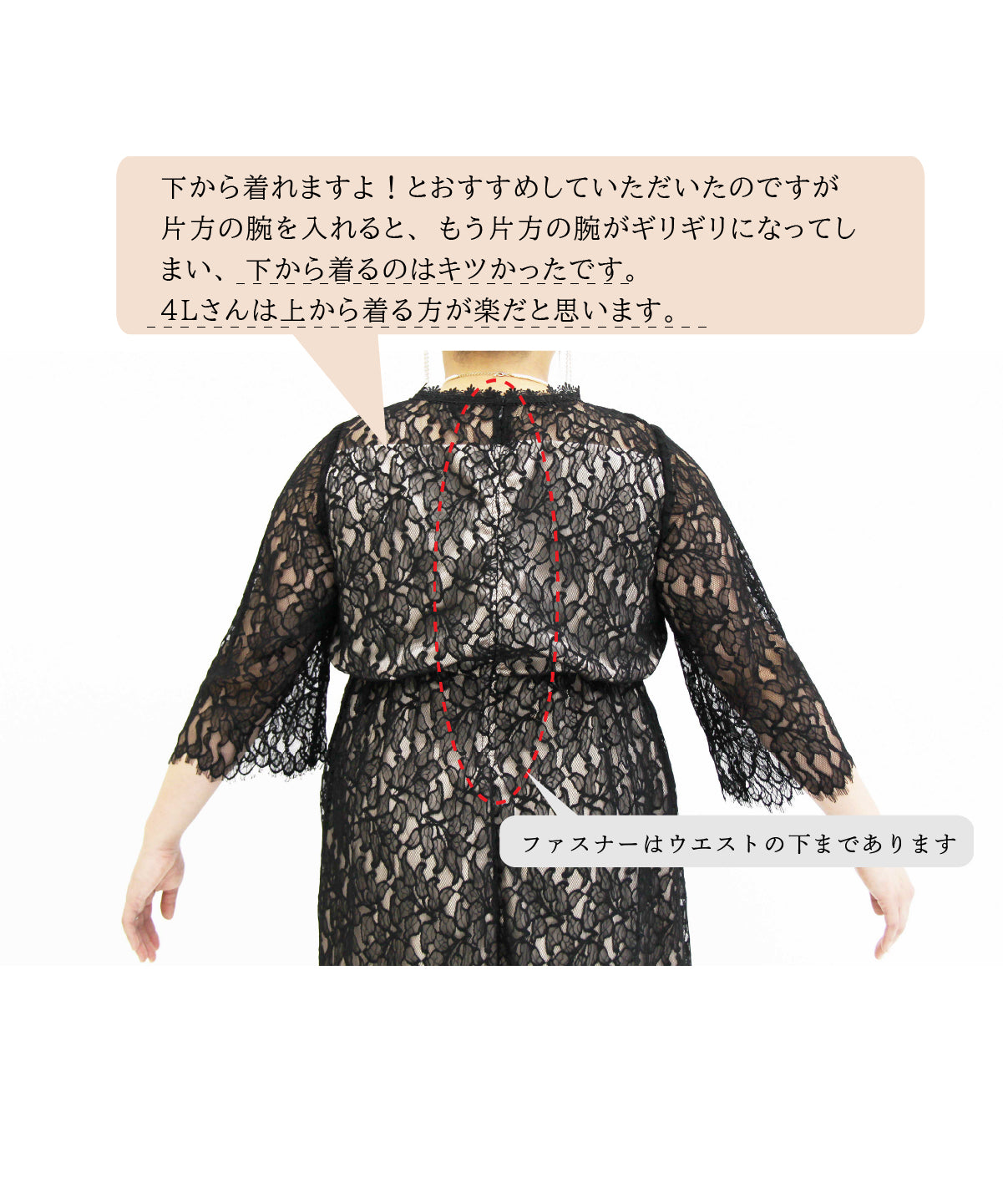 楽ちん おしゃれ かわいい プラスサイズ 結婚式 ドレス 二次会 パーティードレス レース 袖付き 袖あり 大きいサイズ おしゃれ 人気