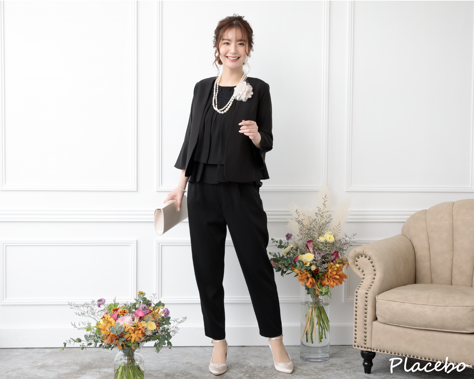 結婚式 パンツドレス セットアップ おしゃれ 人気 かわいい ドレスママコーデ 二次会 参観日 入学式 卒業式