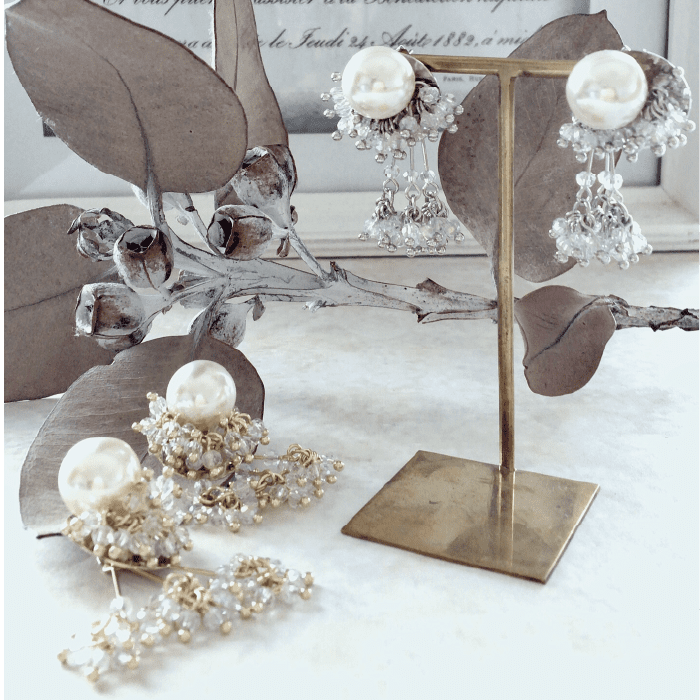 結婚式 おしゃれ ピアス イヤリング 人気 トレンド 韓国 ビジュー パール 二次会 インスタグラマー ゴールド アクセサリー