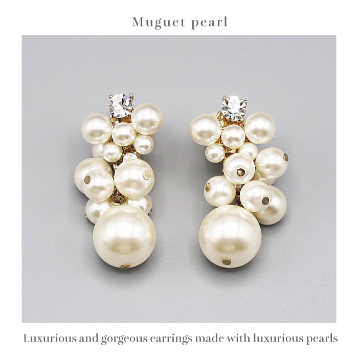 結婚式 おしゃれ ピアス イヤリング 人気 トレンド 韓国 ビジュー パール 二次会 インスタグラマー ゴールド アクセサリー