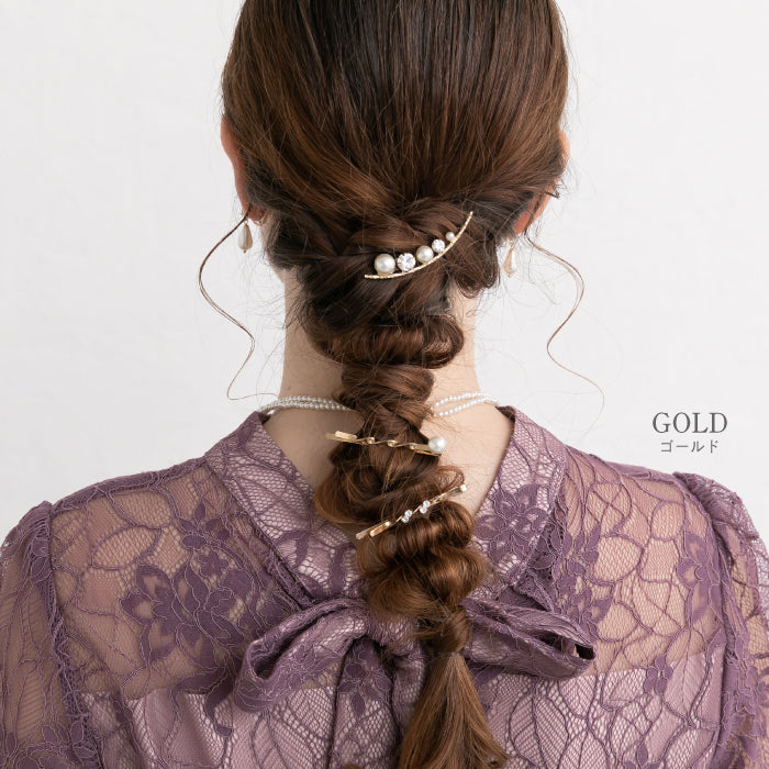 結婚式 ヘアアクセサリー バレッタ かわいい ヘアピン おしゃれ 人気 韓国 ランキング ゴールド 二次会 謝恩会 パーティー ヘアアクセ ヘッドドレス