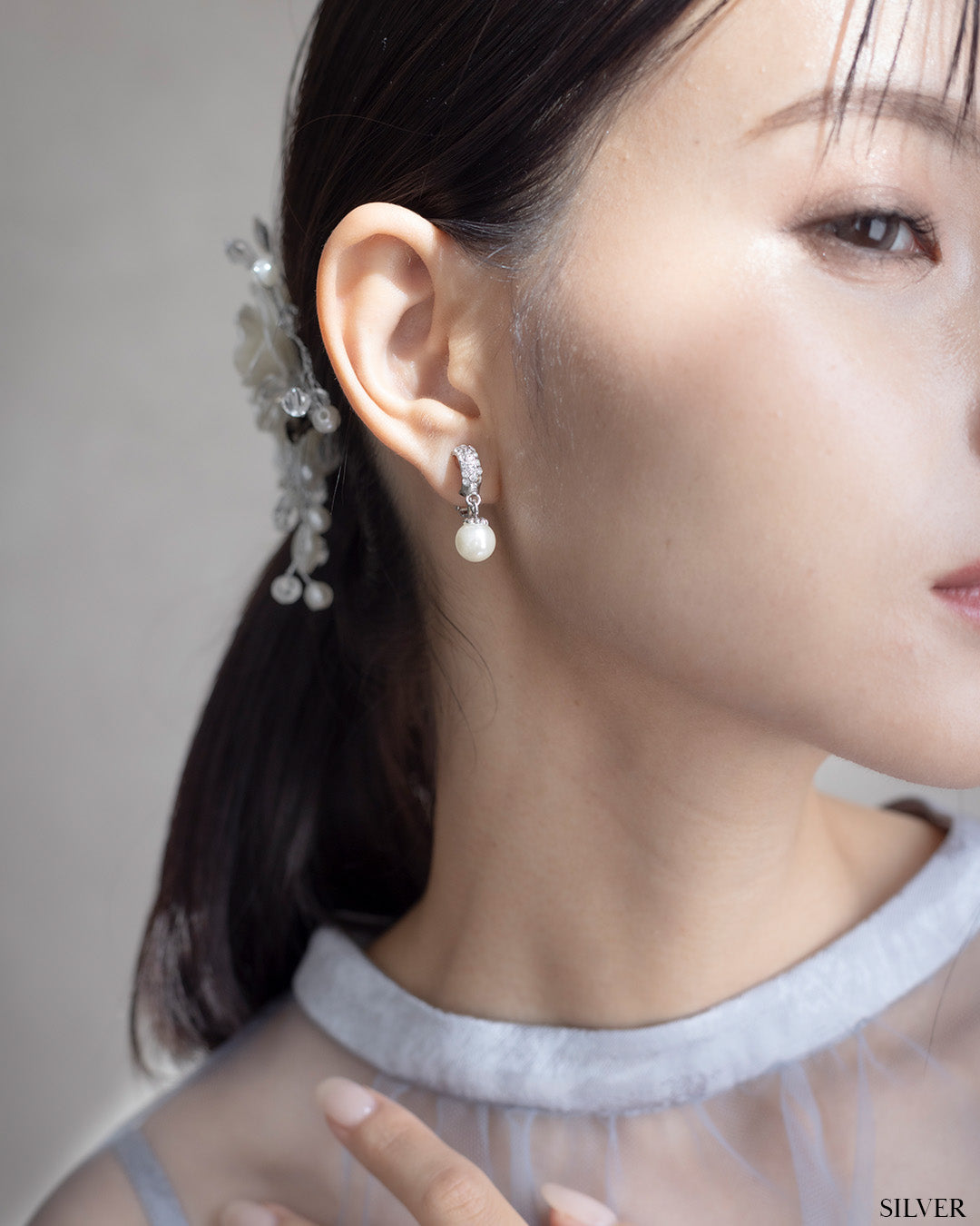 ビジューパールイヤリング/ピアス 50169