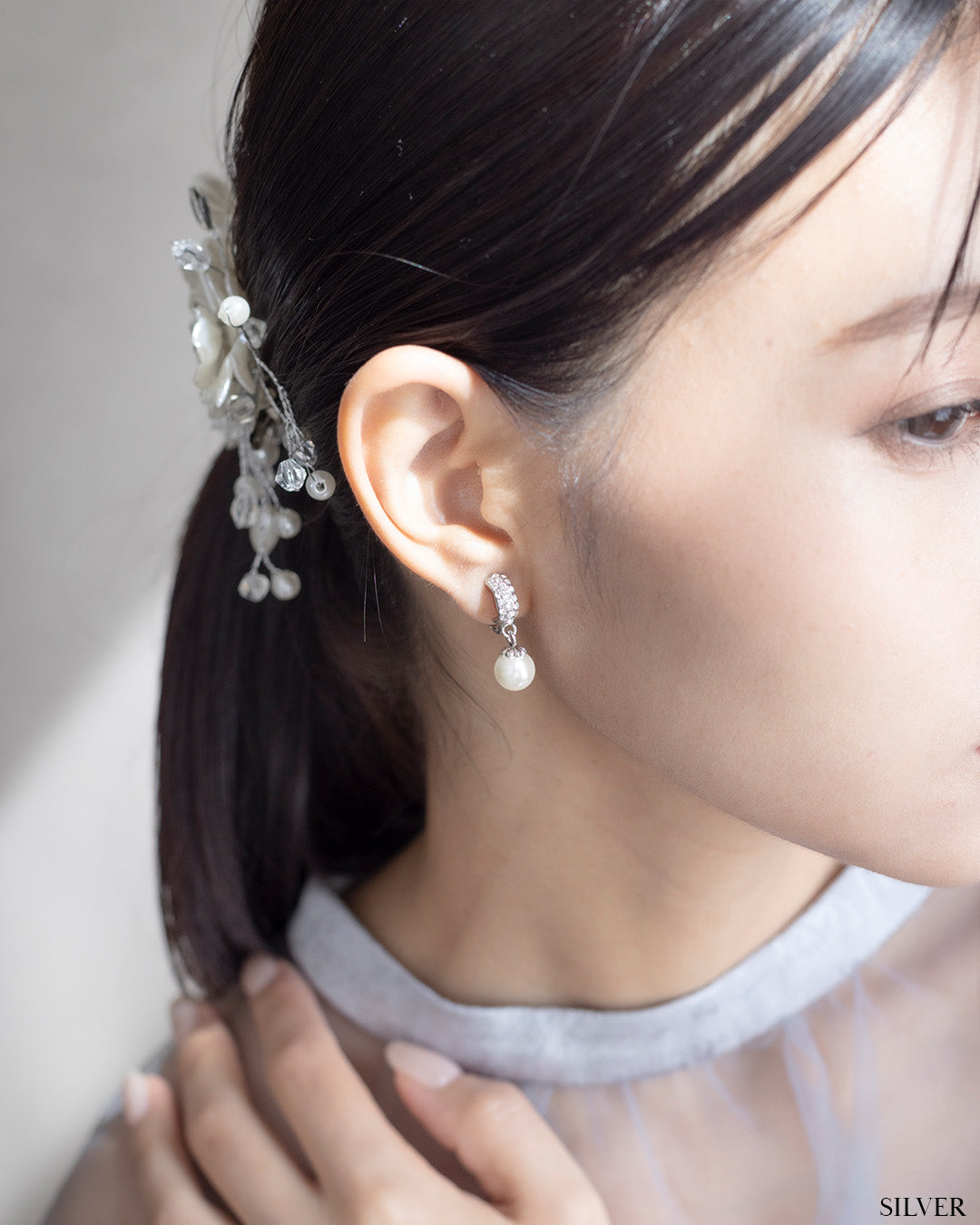 ビジューパールイヤリング/ピアス 50169