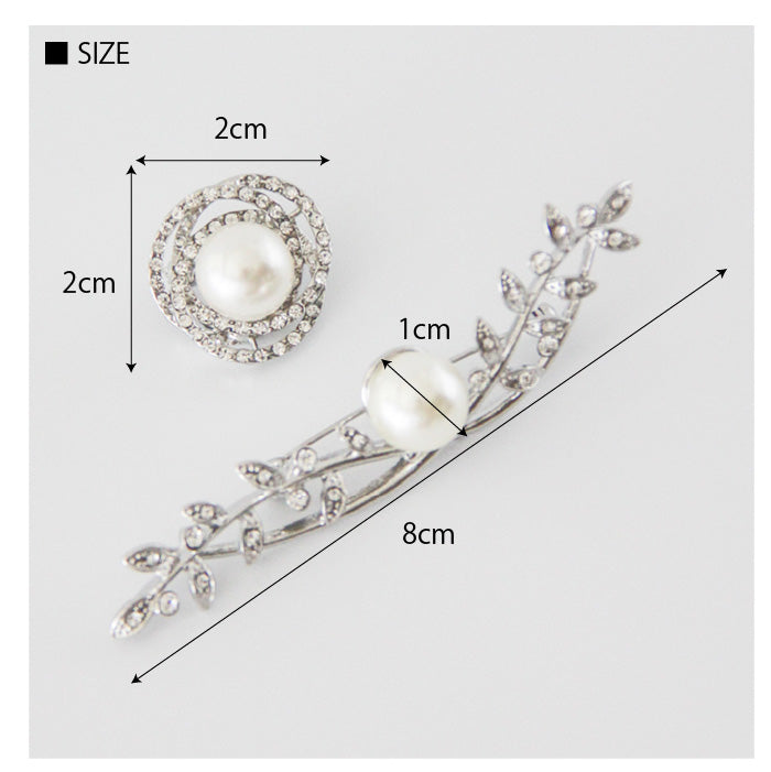 ブローチ2点セット(リーフパール) 56047