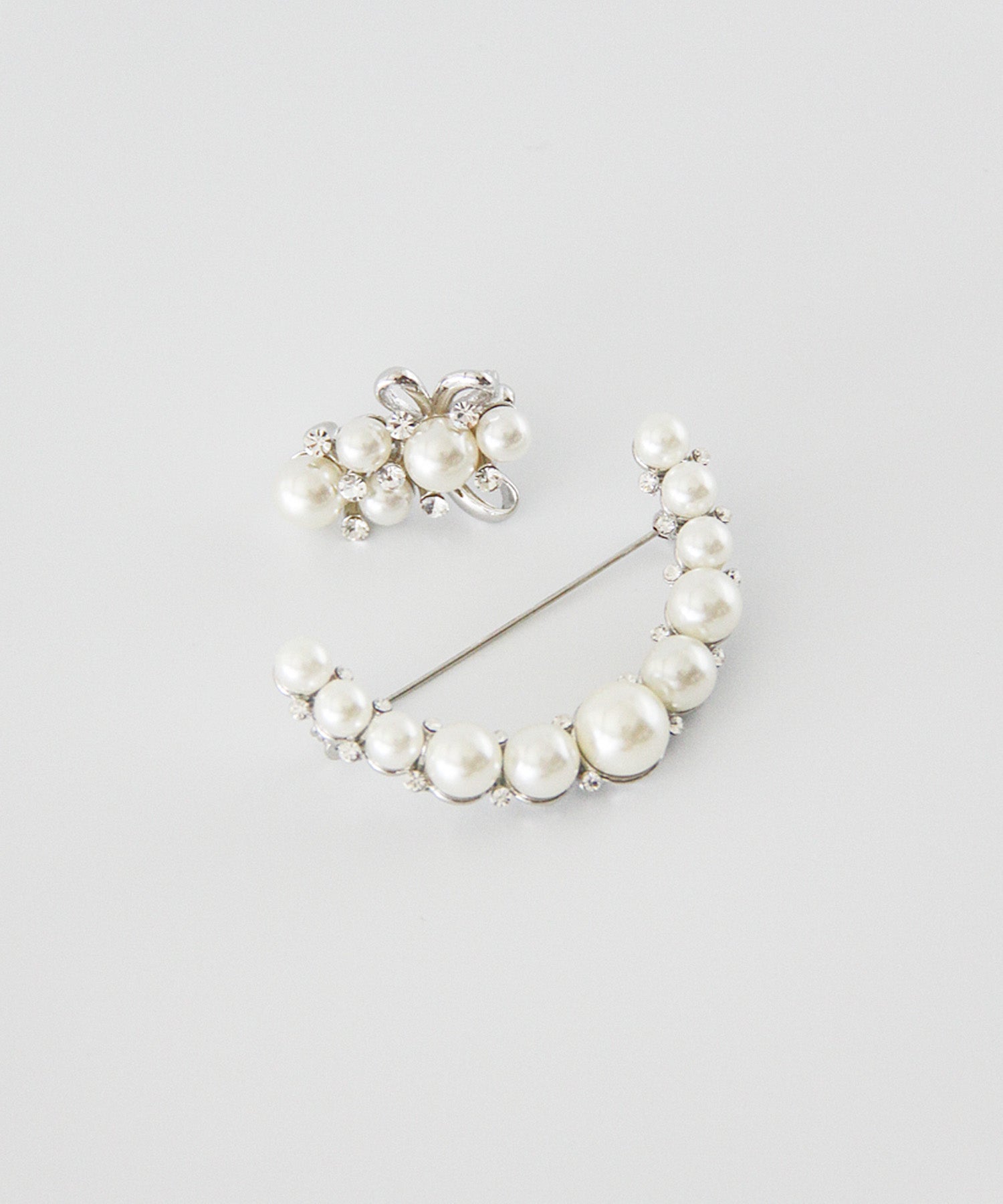 ブローチ2点セット(アーチパール) 56048