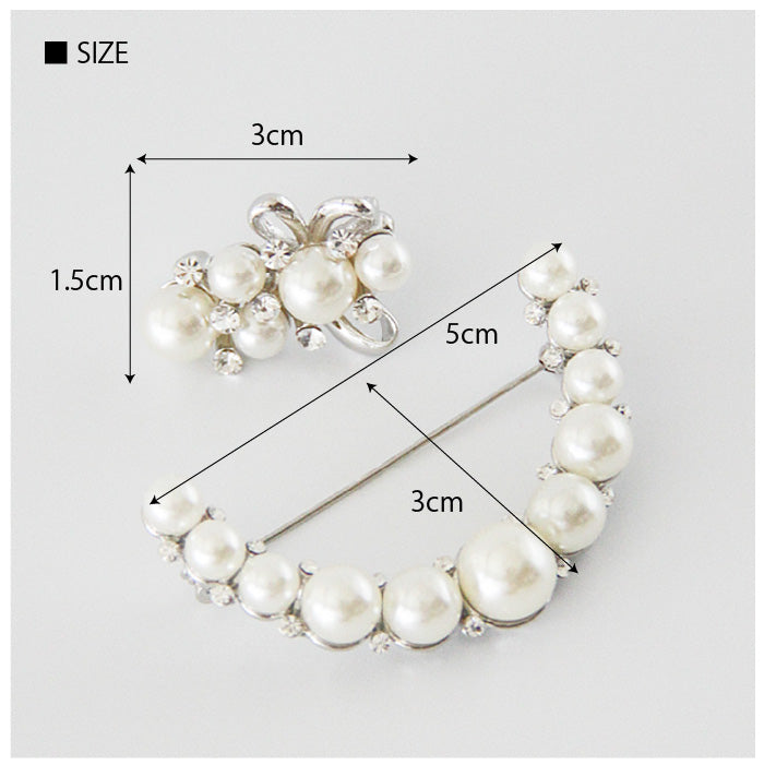 ブローチ2点セット(アーチパール) 56048