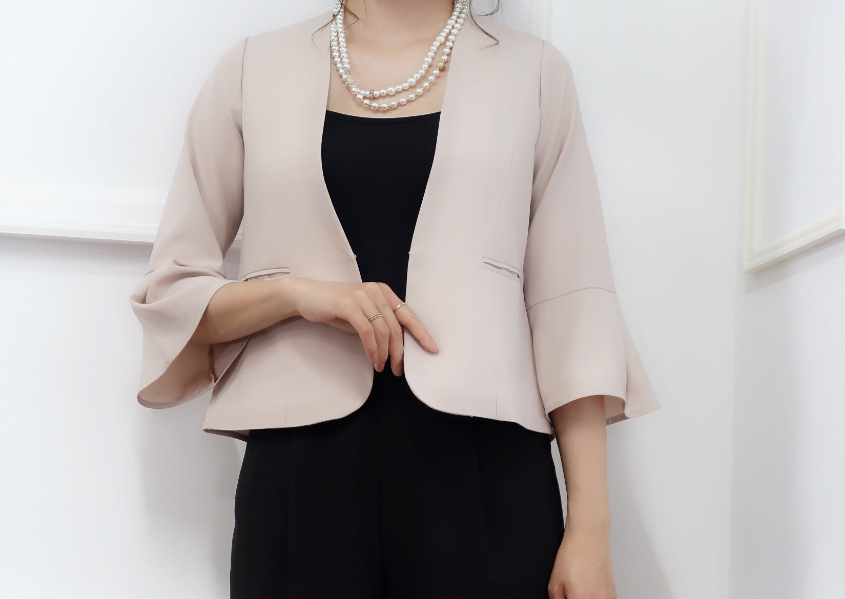 おしゃれ 人気 かわいい 結婚式 ジャケット ボレロ ショール ドレス お呼ばれ 二次会 謝恩会 お見合い 伸縮性 動きやすい ショールカラー ボレロ 二次会 お見合い 通勤コーデ セレモニー ママ 母 式