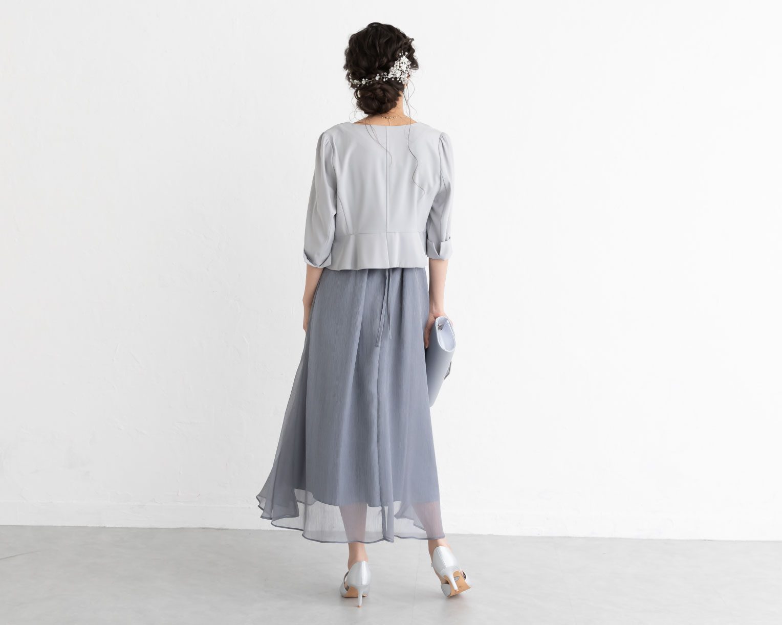 【S~L】レースボレロ付き2WAYドレス 105027ベージュ