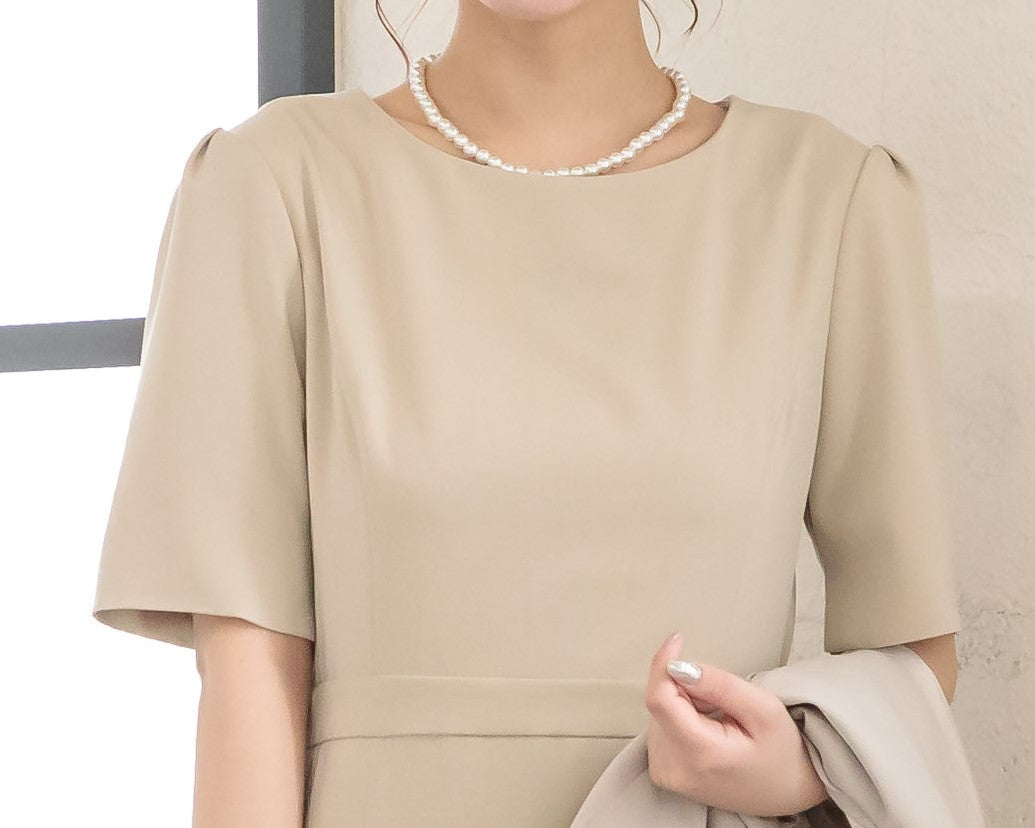 ポケット付き袖スリットマルチドレス 105024ネイビー