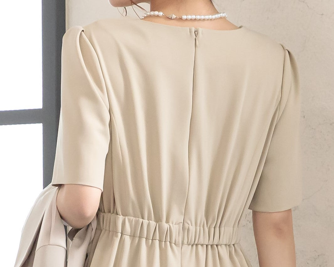 ポケット付き袖スリットマルチドレス 105024ブラック