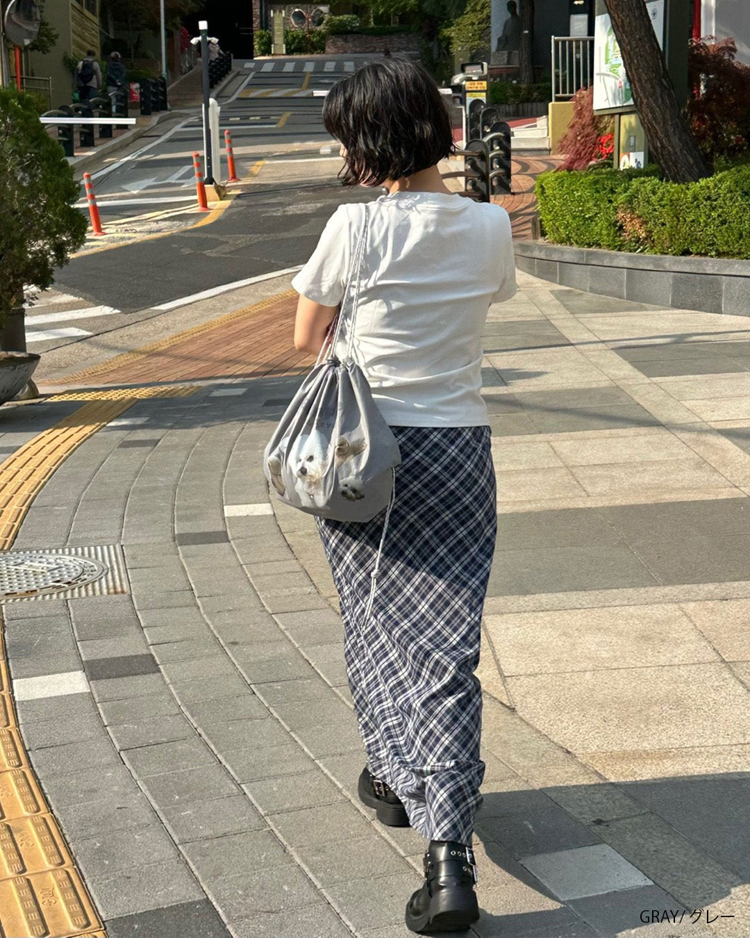 犬柄巾着ナップサック aj006