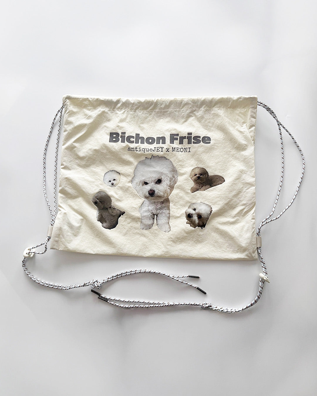 犬柄巾着ナップサック aj006