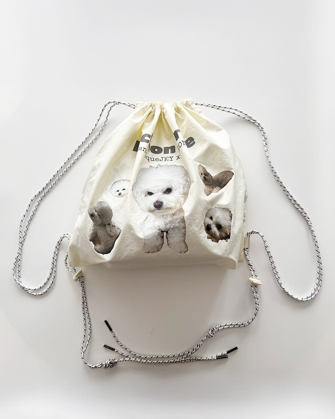 犬柄巾着ナップサック aj006
