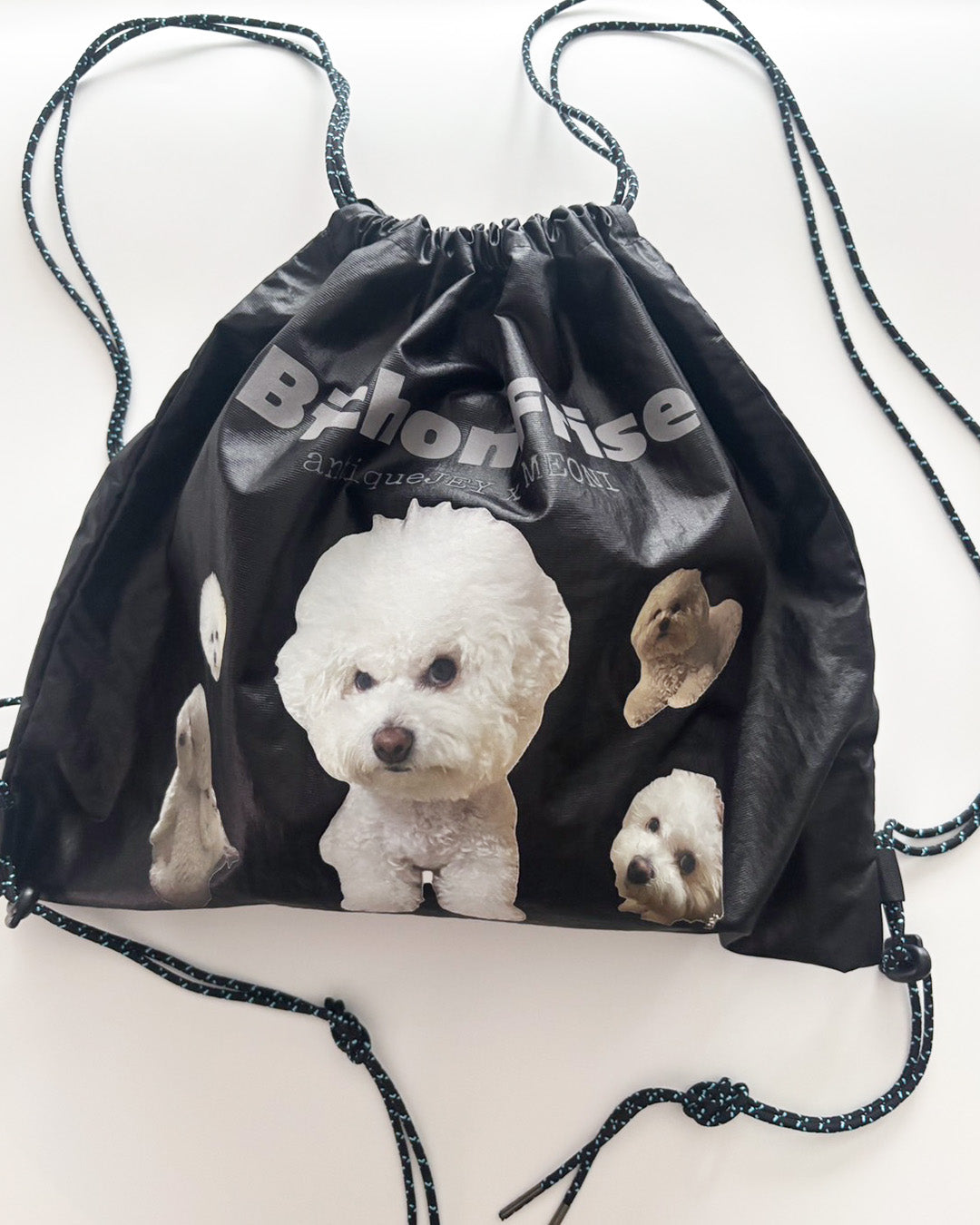 犬柄巾着ナップサック aj006