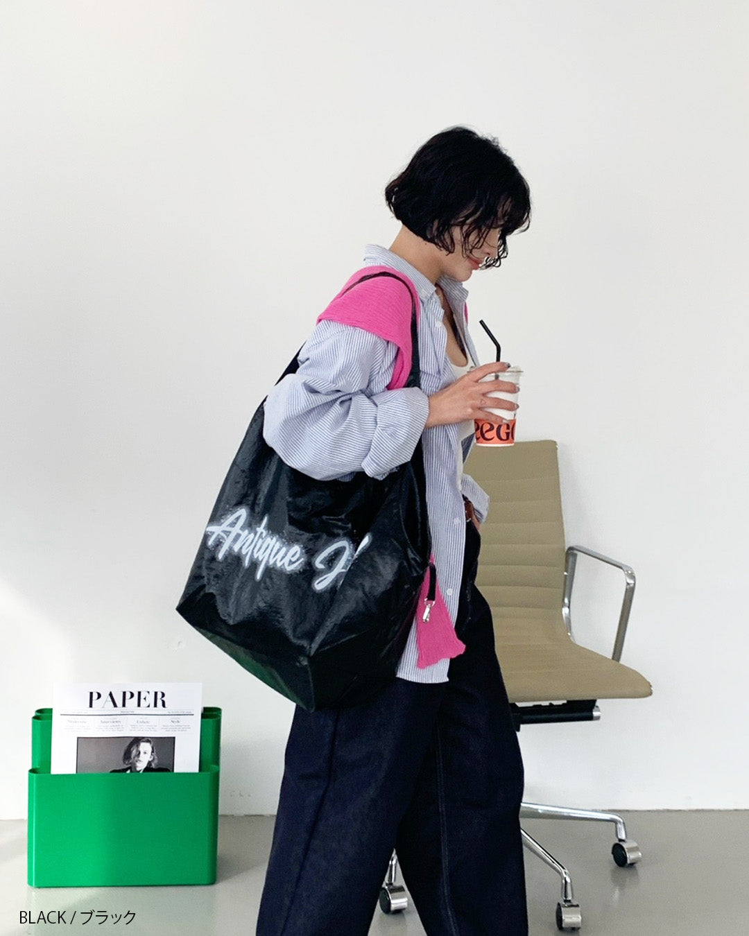 antique JEYロゴ入りビッグトート aj007