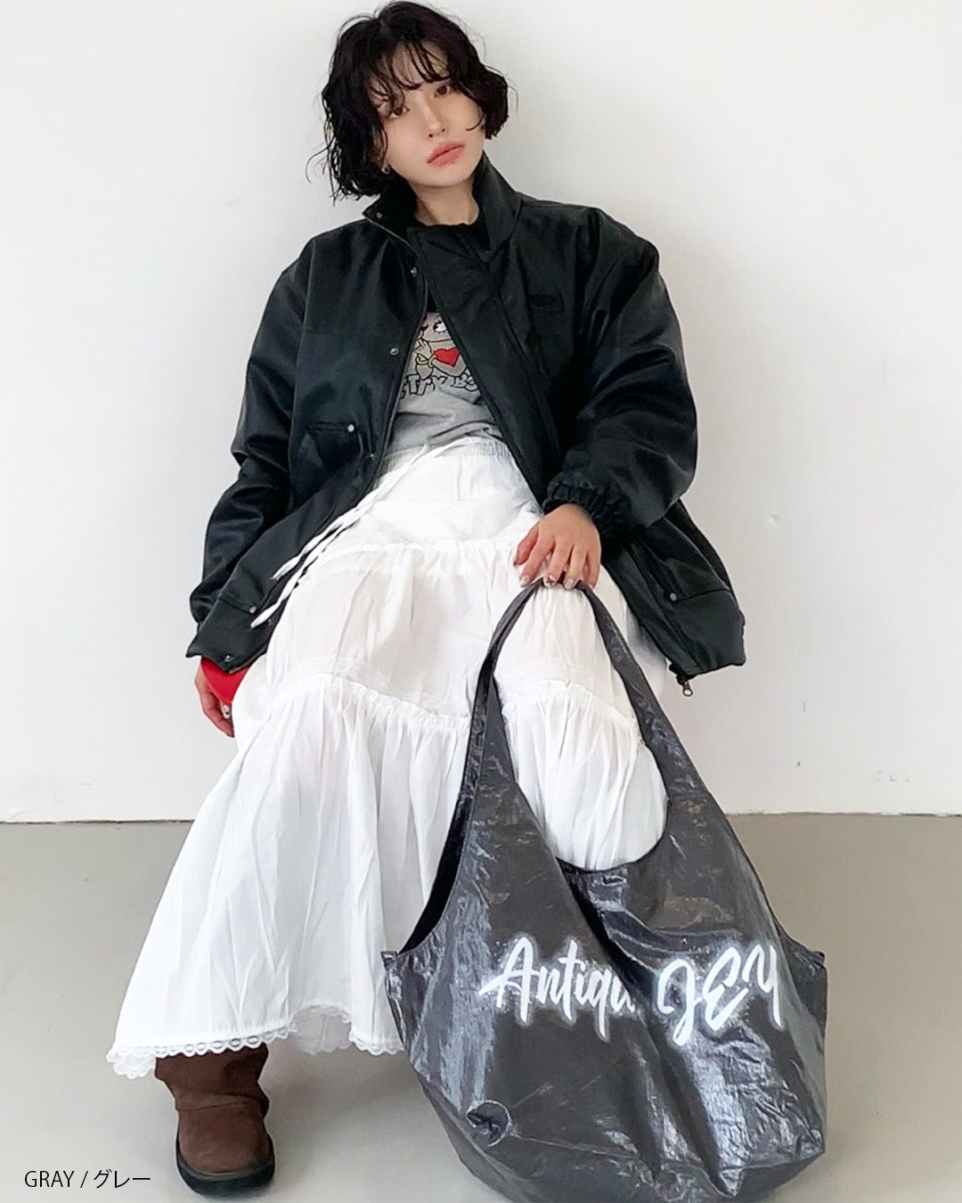 antique JEYロゴ入りビッグトート aj007