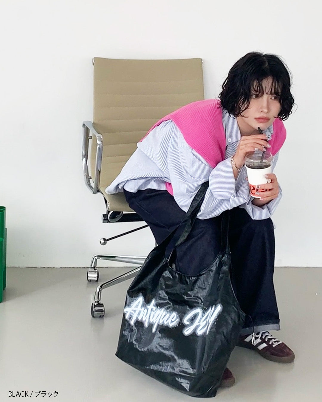 antique JEYロゴ入りビッグトート aj007