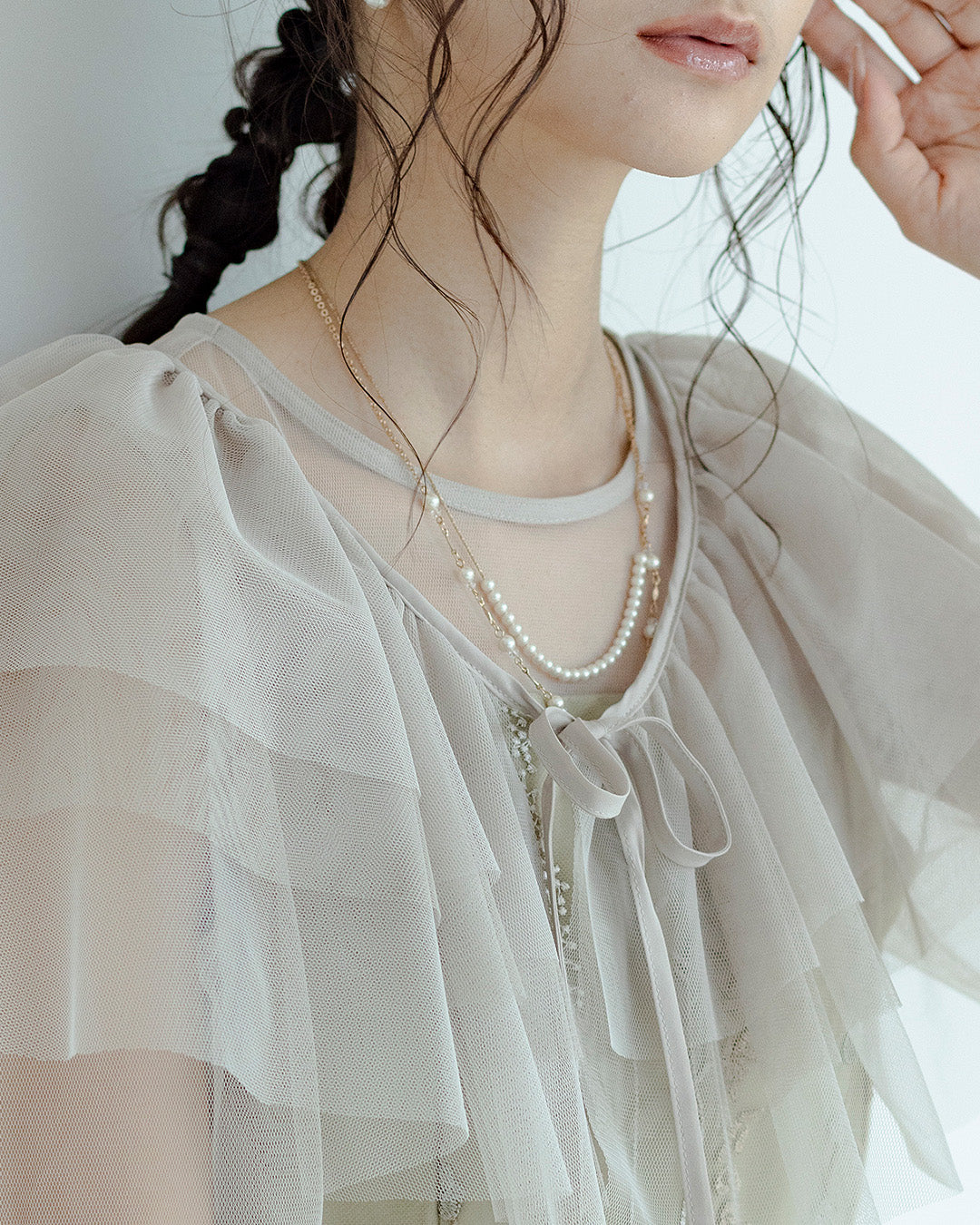 パール2連ネックレス as24838