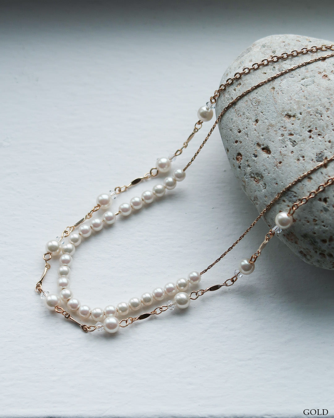 パール2連ネックレス as24838