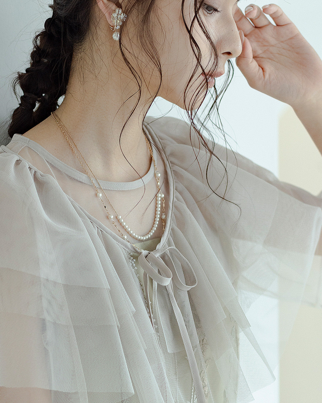 パール2連ネックレス as24838