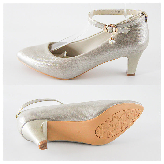 3wayアンクルストラップパンプス|太ヒール/低反発クッション co1111