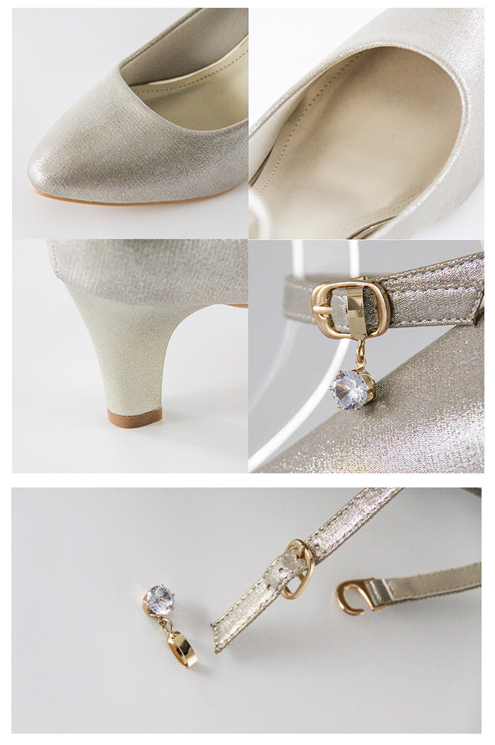 3wayアンクルストラップパンプス|太ヒール/低反発クッション co1111