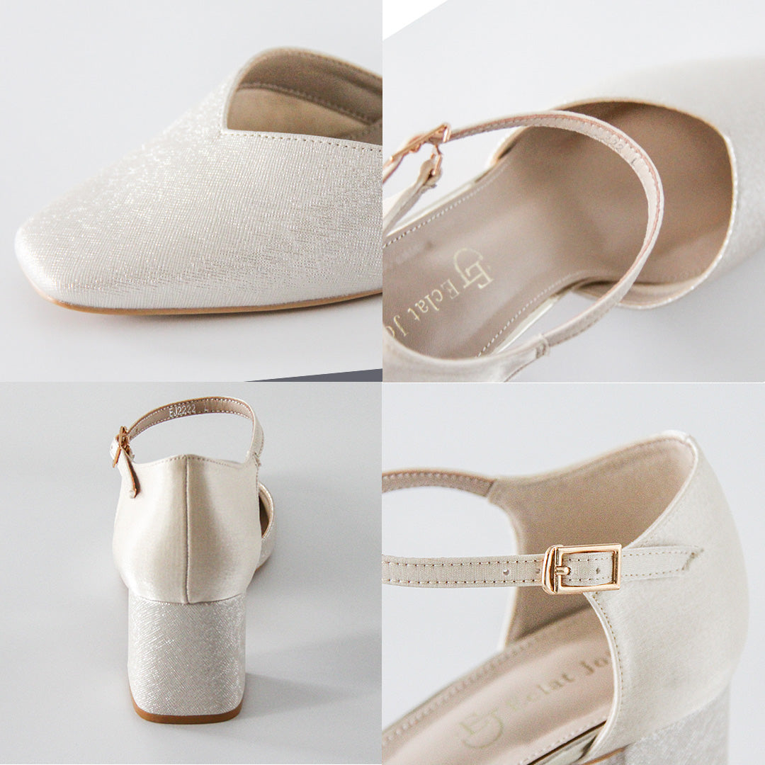 Vカットアンクルストラップパンプス|チャンキーヒール/低反発クッション co2222