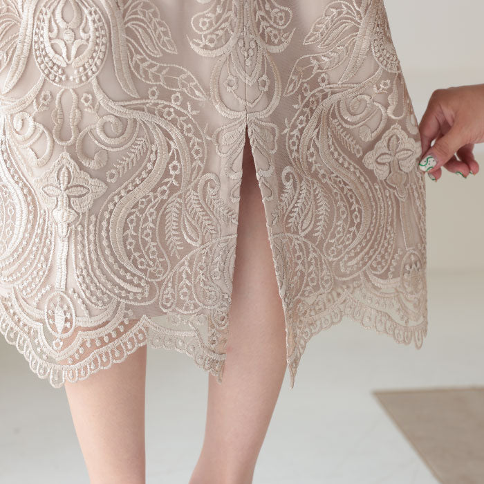 袖あり 二次会 パーティードレス ワンピース ランキング結婚式 韓国 ママコーデ 袖つき おしゃれ かわいい 人気 最新 楽ちん レース