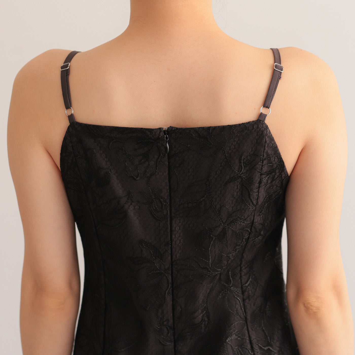 【S~L】シアーレースボレロセットドレス h325280 ブラック