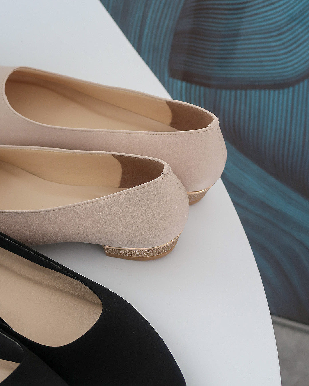 ローヒールパンプス グリッター PL8426