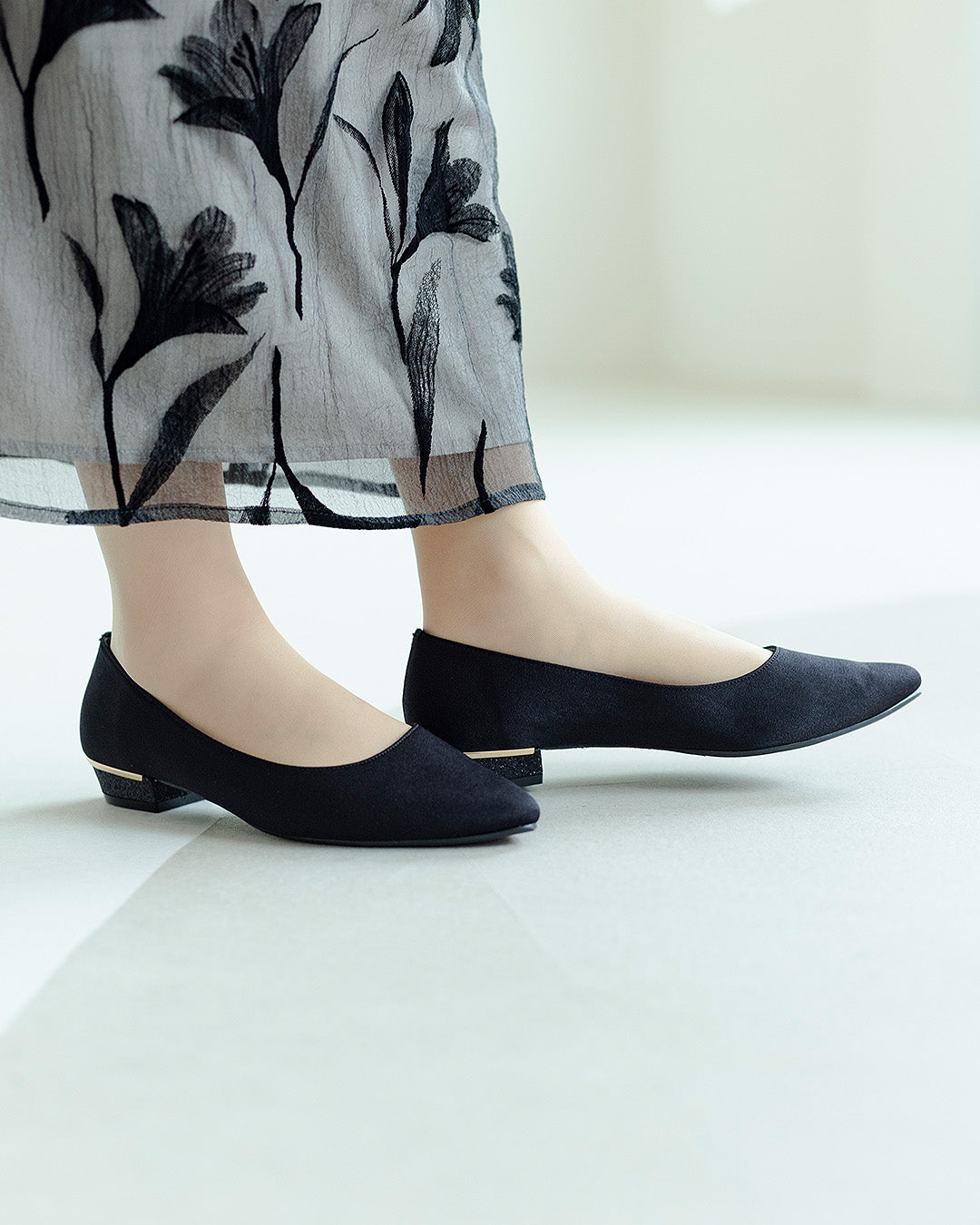ローヒールパンプス グリッター PL8426