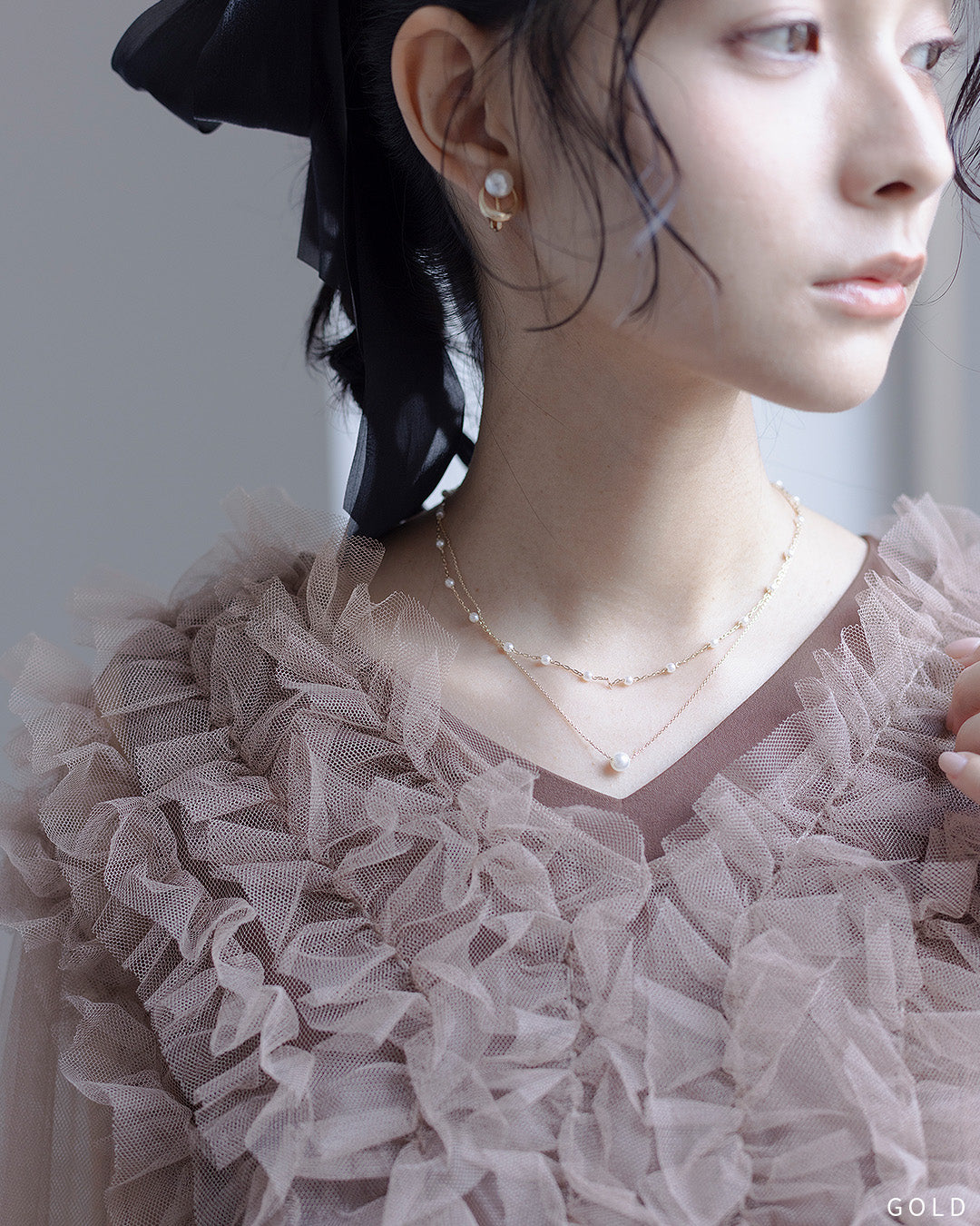 2連パールネックレス　10195