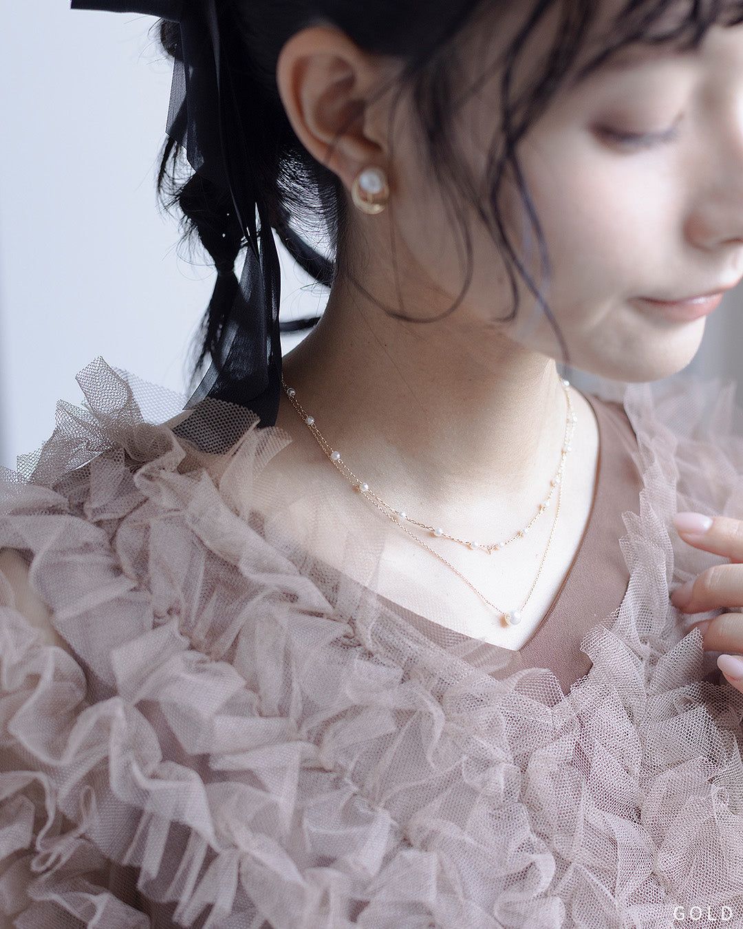 2連パールネックレス　10195