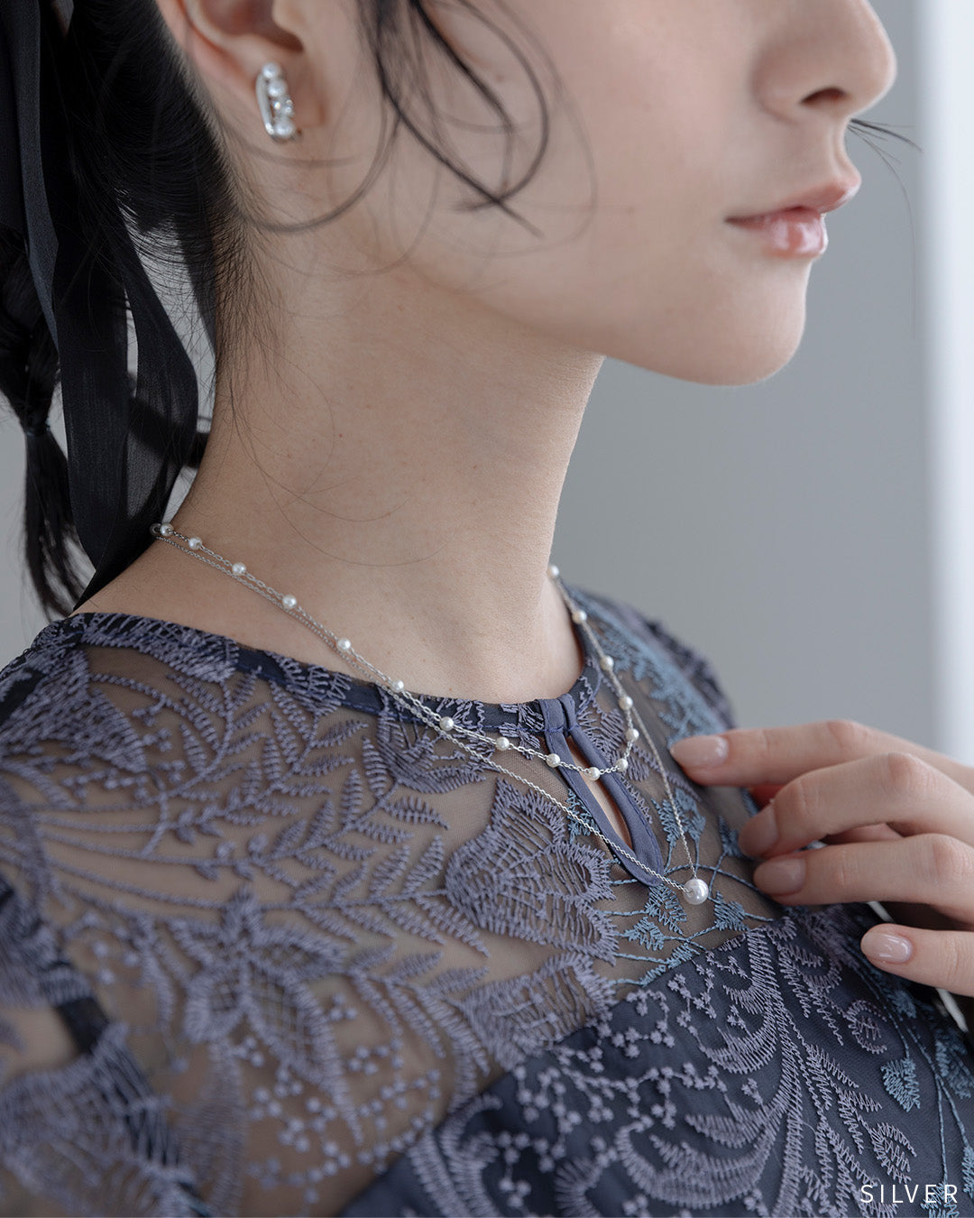 2連パールネックレス　10195